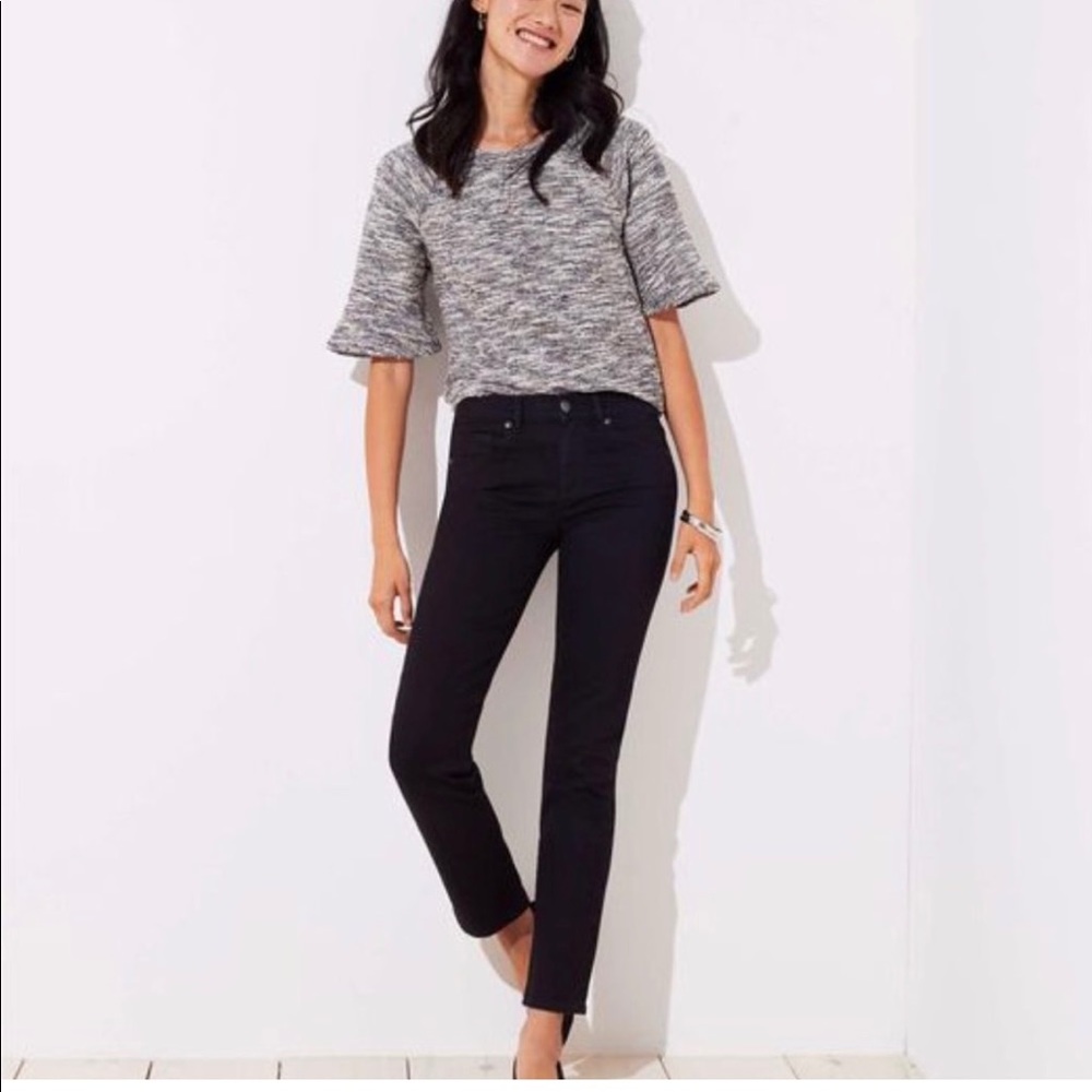 LOFT Modern Straight Black Jeans